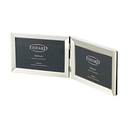 Fotolijst dubbel 10x15 cm staal zilver
