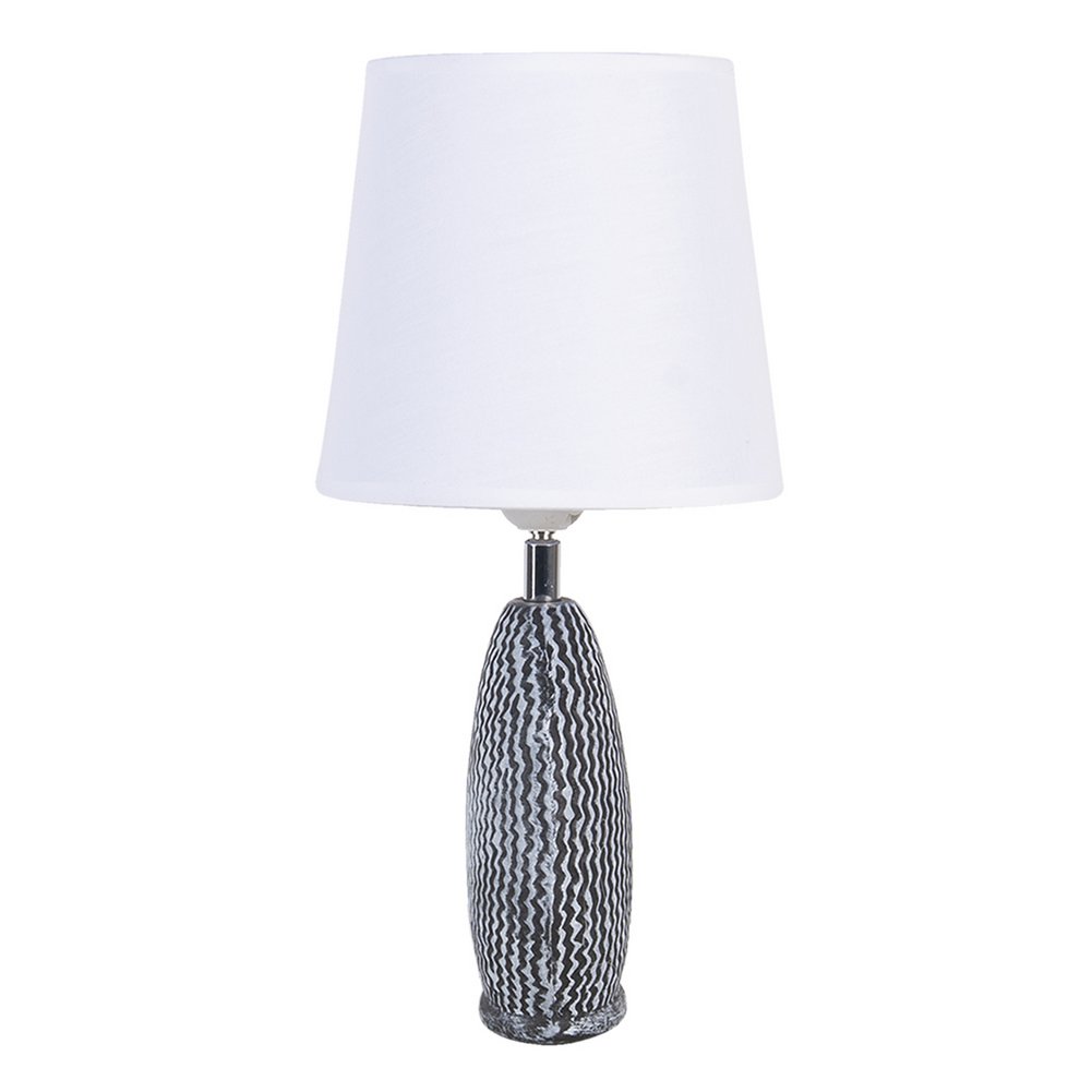 Table Lamp 26x19x38 cm White Grey Polyresin Desk Lamp