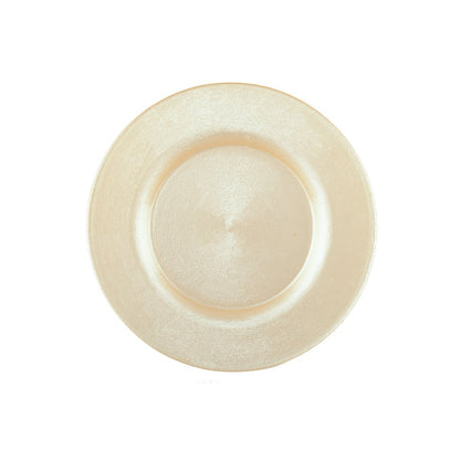 Bord 28 cm vanille groen glas