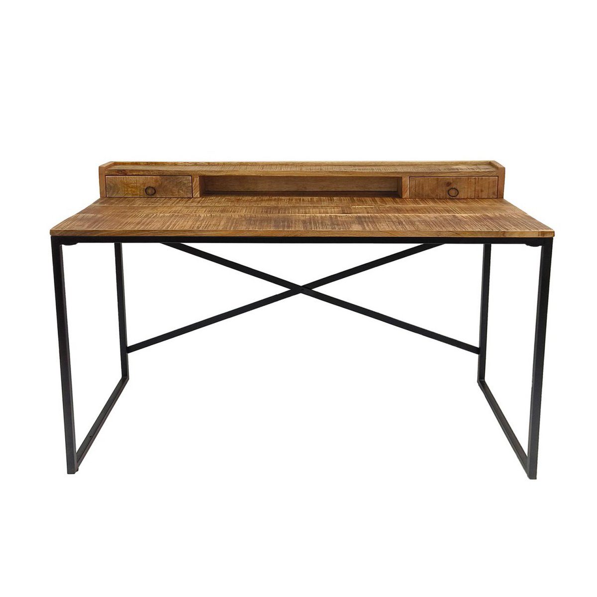Bureau 120x77/88x55 cm mangohout zwart