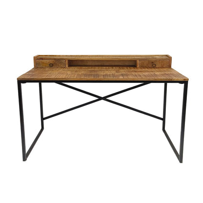 Bureau 120x77/88x55 cm mangohout zwart