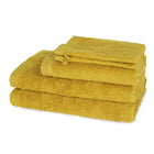 Handdoeken set 5 stuks mosterd 2x washandje 1x handdoek 2x douchelaken