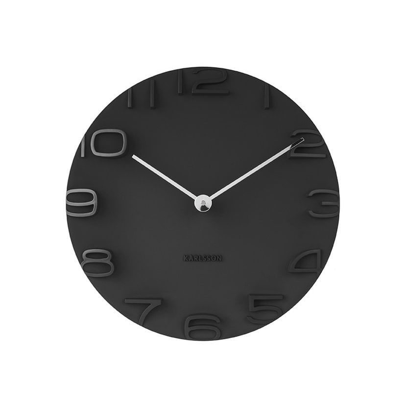 Wandklok Karlsson 50 cm zwart chroom