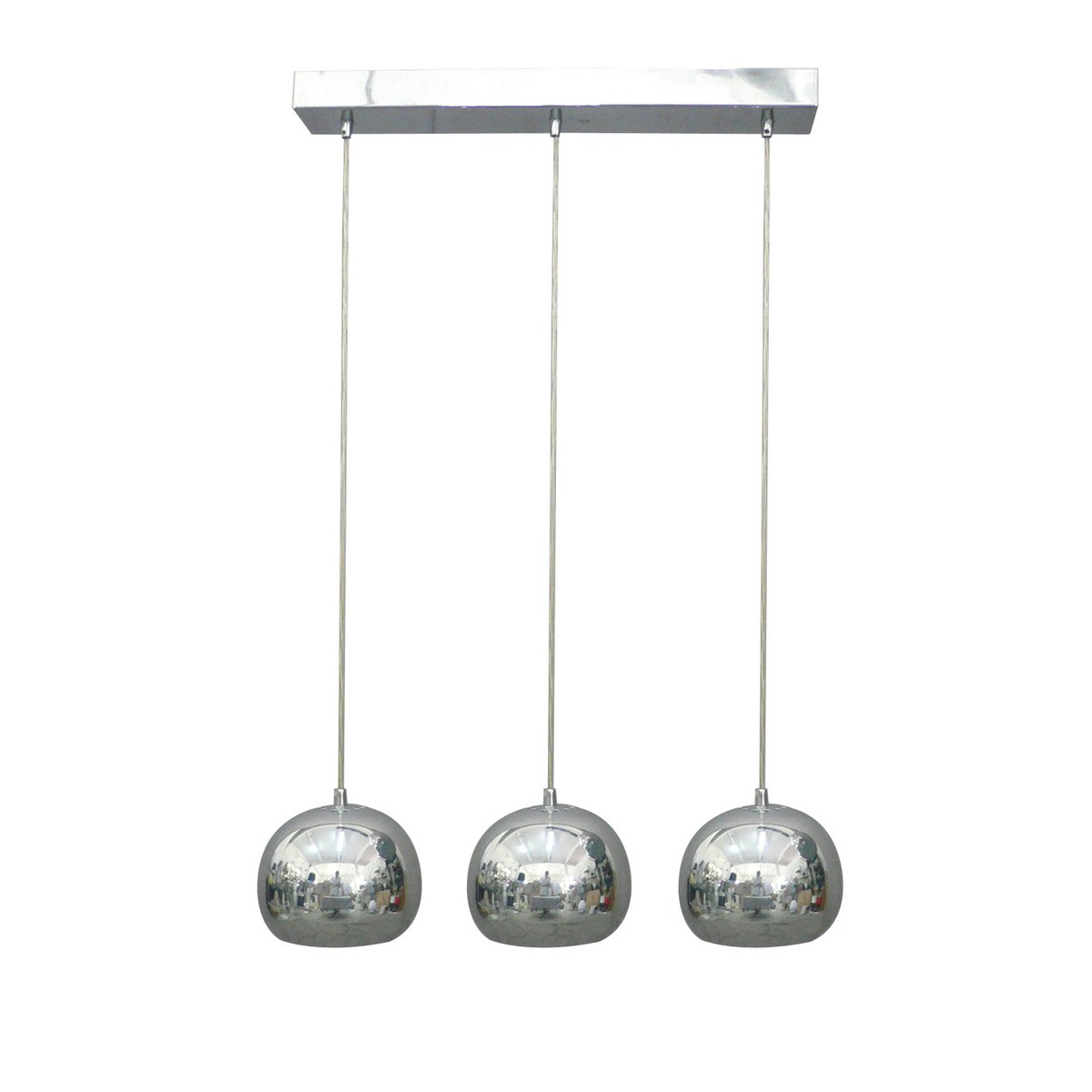 Hanglamp 3-lichts chroom 56x18x100 cm