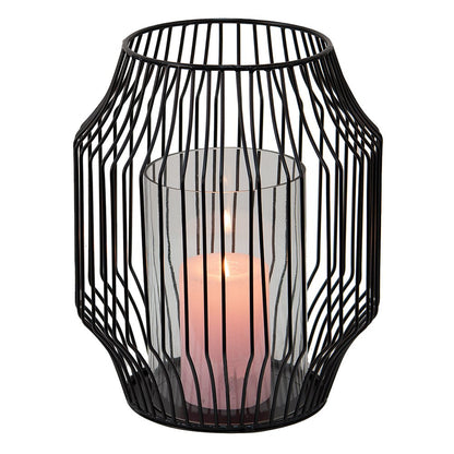 Windlicht Ø 23x28 cm zwart metaal