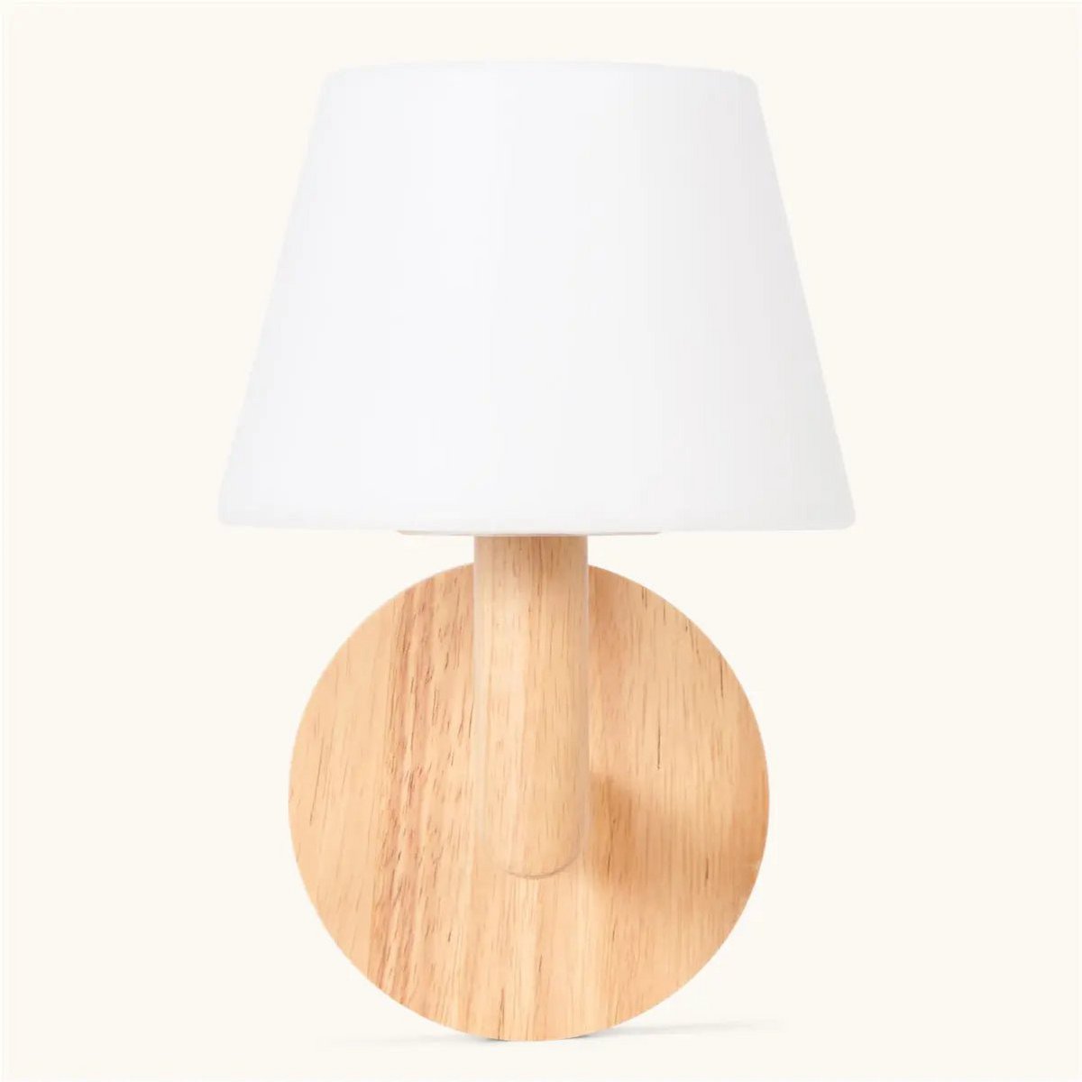 Wandlamp oplaadbaar rubberwood lichtbruin dimbaar