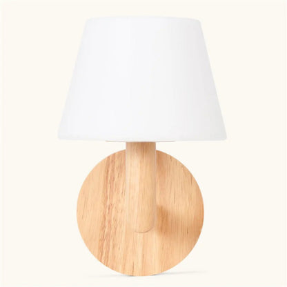 Wandlamp oplaadbaar rubberwood lichtbruin dimbaar