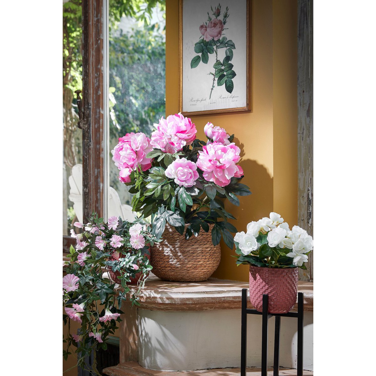 Plantenstandaard 24x24x55 cm zwart ijzer