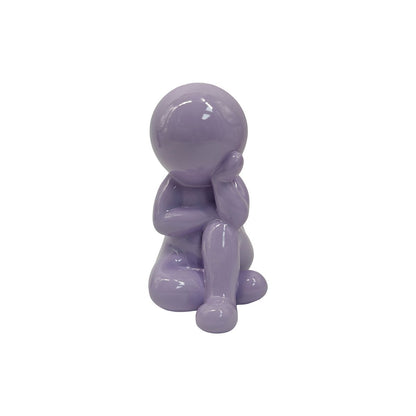 Beeldje Amigo Dreaming 11x15x20 cm paars polyresin