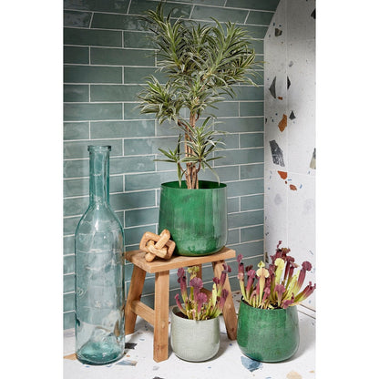 Bloempot 24 cm grijs ijzer