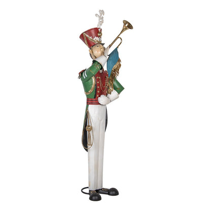 Decoratiebeeld notenkraker 218 cm metaal wit groen