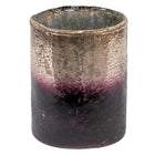 Theelichthouder Ø 9x11 cm bruin goudkleurig glas