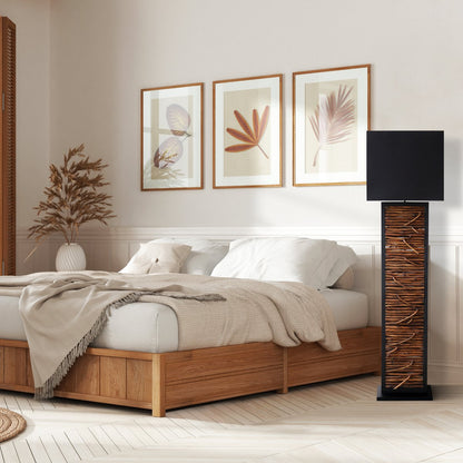 Vloerlamp drijfhout naturel zwart 163 cm