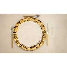 Basisplaat rond 33x33x2 cm goud kunststof