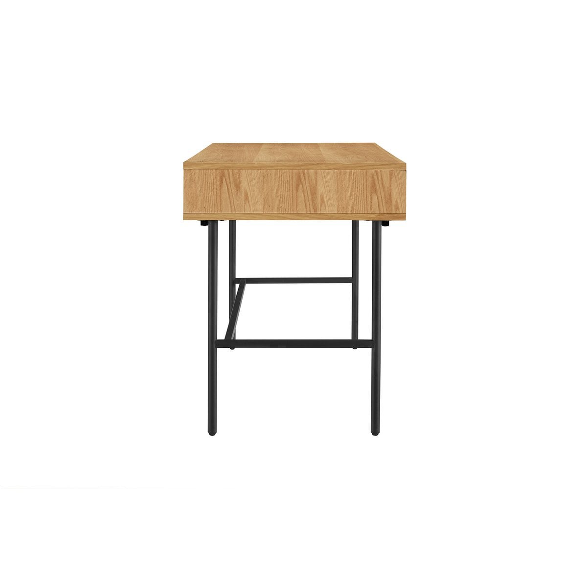 Bureau 120x60x75 cm eikenfineer zwart metaal
