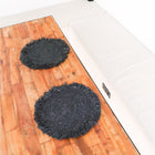 Placemat raffia 45 cm zwart met franjes