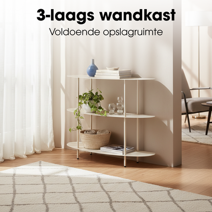 Rek ijzer off-white 90x28x81 cm
