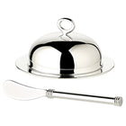 Botervloot 14 cm verzilverd met botermes