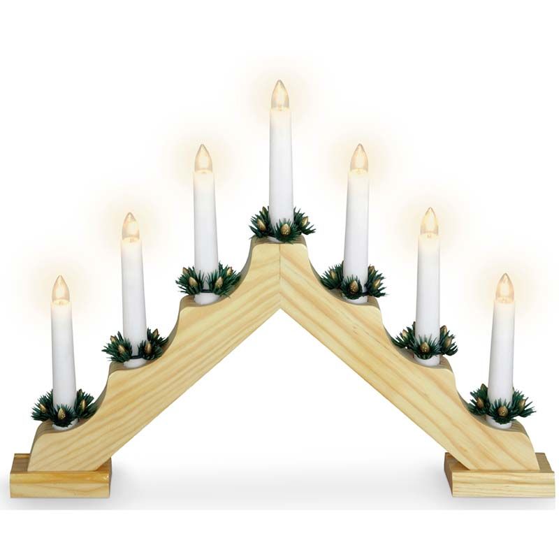 Kaarsenbrug Met 7 Lampen  - Hout