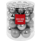 Kerstballenset 44 stuks zilver plastic