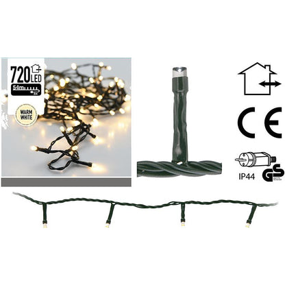 Kerstverlichting - 720 Led's - 54 Meter - Warm Wit