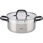 Kookpan RVS Ø24x10.5cm 4L met glazen deksel