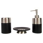 Badset rvs 3 delig zilver zwart