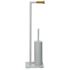 Toiletbutler met toiletrolhouder en borstelhouder metaal hout