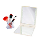 Vergrootspiegel met LED-verlichting 15x13.5 cm parelwit