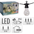 Lichtsnoer 10 bollen 100 LED warm wit 7.5m