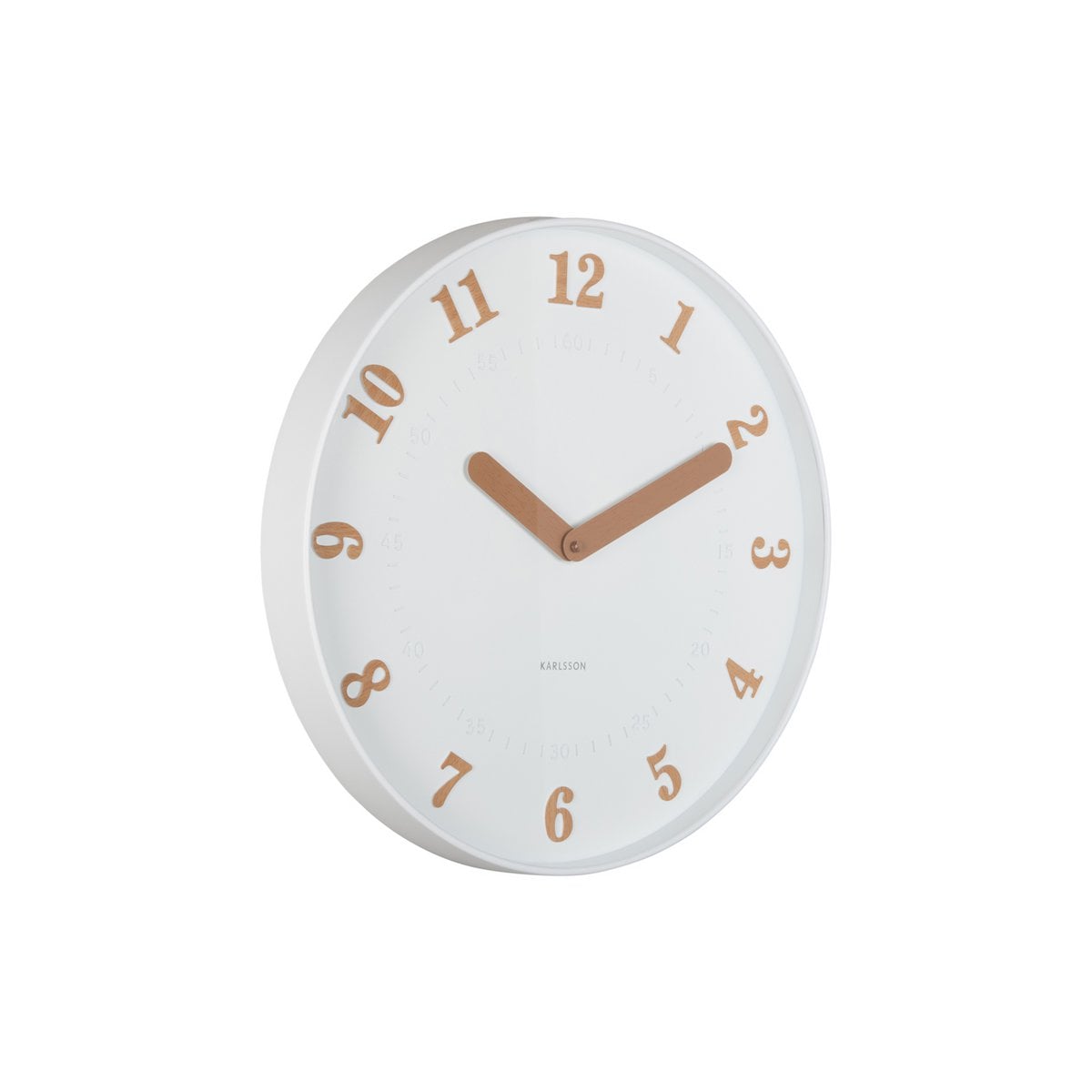 Wandklok 40 cm wit houtkleur kunststof