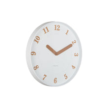 Wandklok 40 cm wit houtkleur kunststof