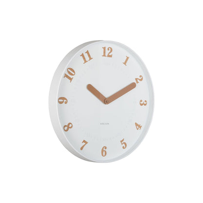 Wandklok 40 cm wit houtkleur kunststof