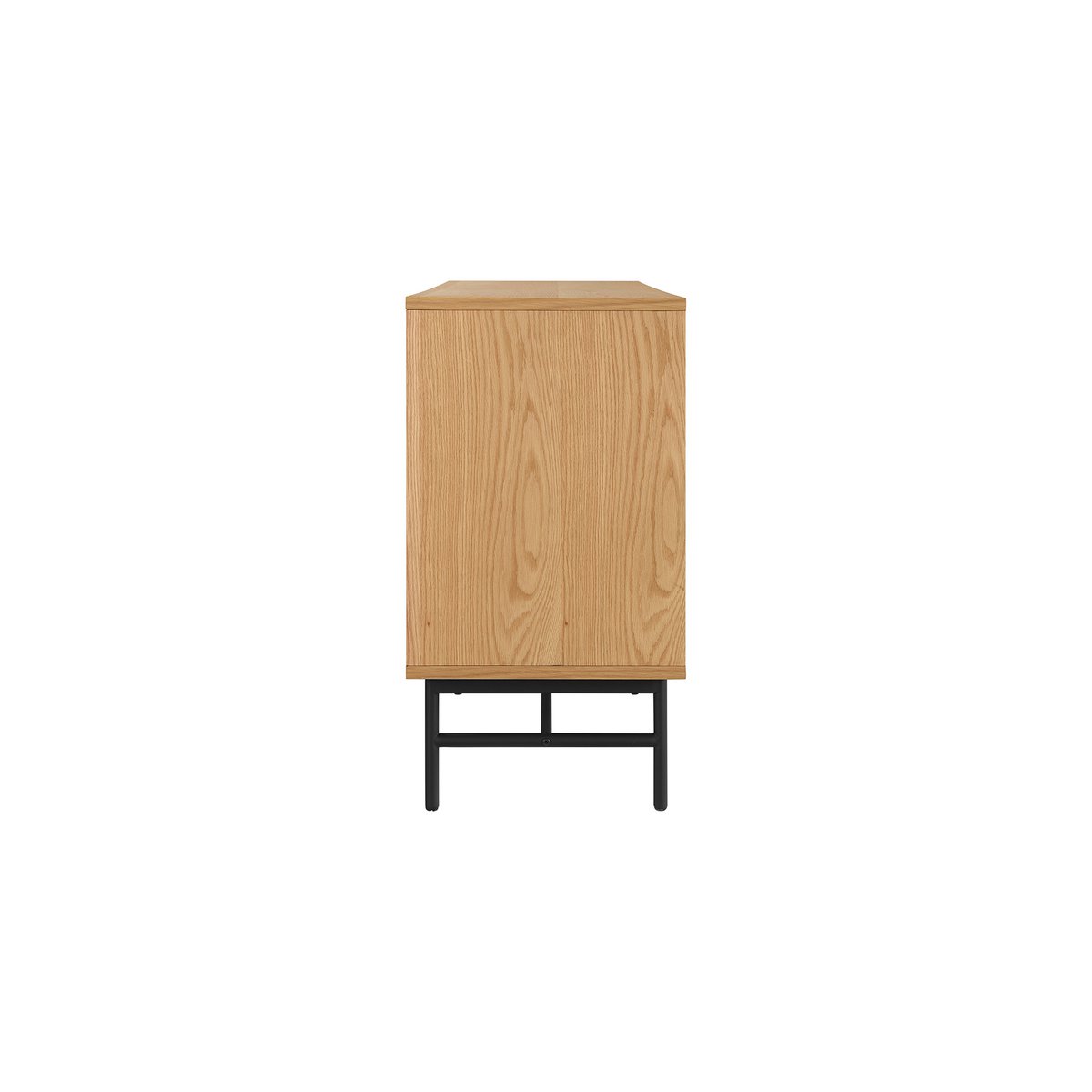 Dressoir 160 cm eikenhoutfineer zwart metaal