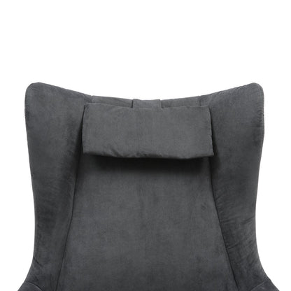 Fauteuil met kruk koordoptiek grijs