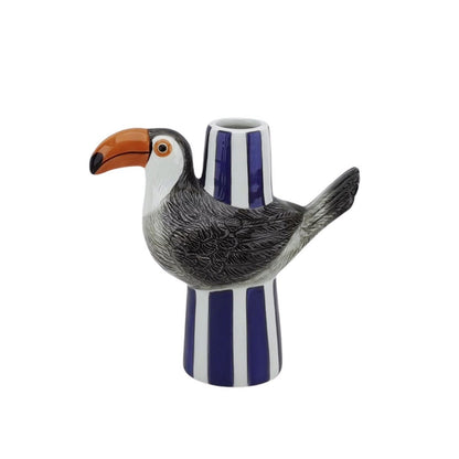 Vase - Toucan - Violet/grey/orange - 16.5x7.5x16cm