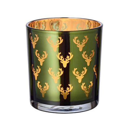 Theelicht glas groen H 8 cm