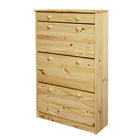 Schoenenkast grenenhout 3 kleppen 1 lade