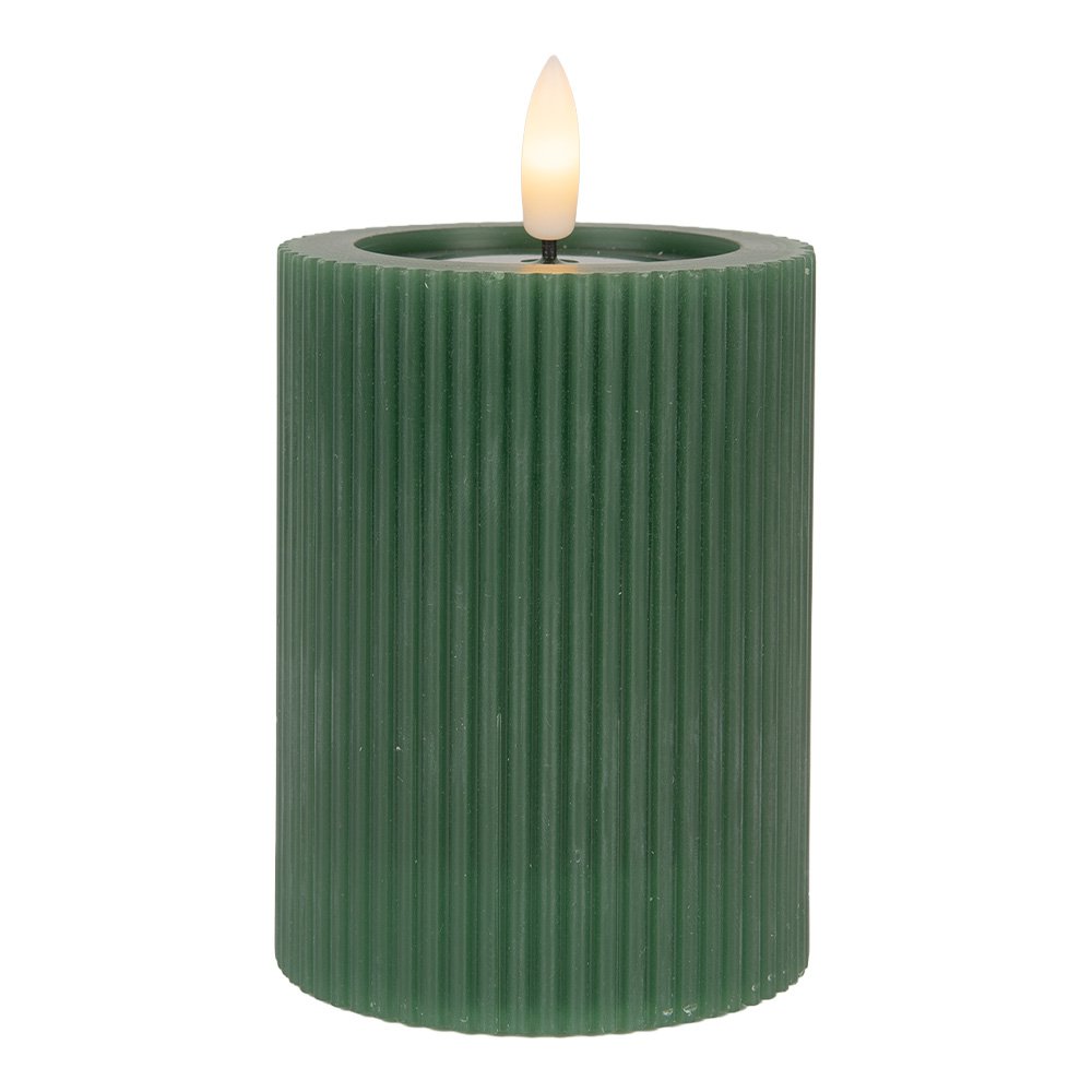 LED kaars 8x13 cm groen wax