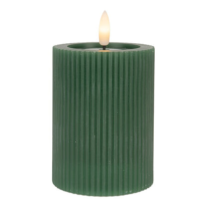 LED kaars 8x13 cm groen wax