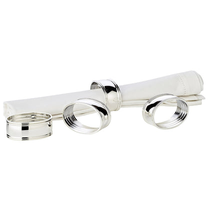 Servetringen set van 4 verzilverd 6 cm