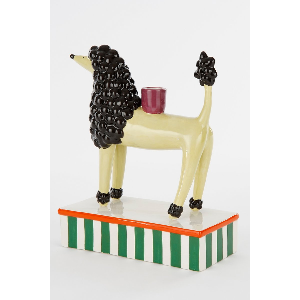 Candlestick Dog - L24 x W11 x H29 cm - Ceramic - Light yellow