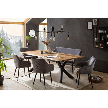 Eetkamerstoel grijs fluweel 61x60x85 cm