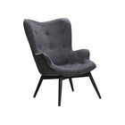 Fauteuil donkergrijs structuurstof 80x92x40 cm