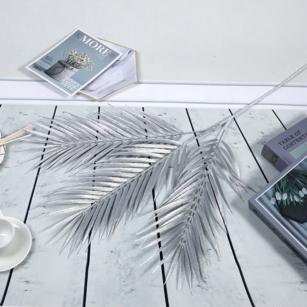 Decoratieve palm 90 cm zilver plastic