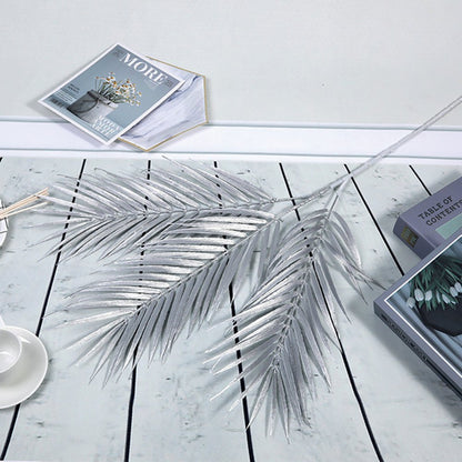 Decoratieve palm 90 cm zilver plastic