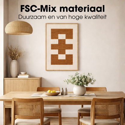 Wanddecoratie 70x50x2.5 cm katoen bruin