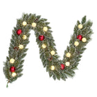 Kerstslinger 180 cm groen frosted met LED warm wit