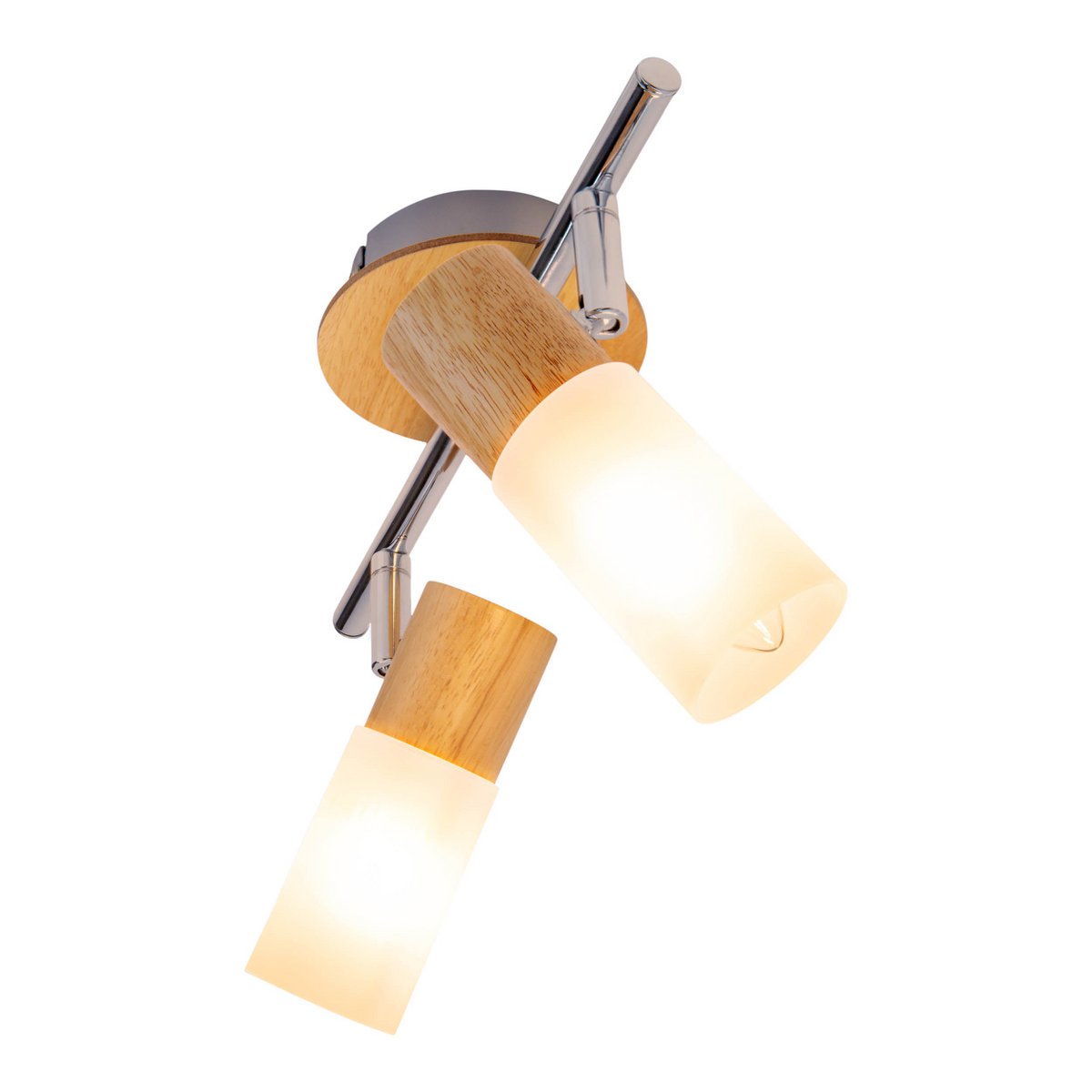 Plafondspot 2 stuks 39 cm metaal hout plastic