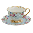 Kop en schotel 160 ml blauw wit porselein